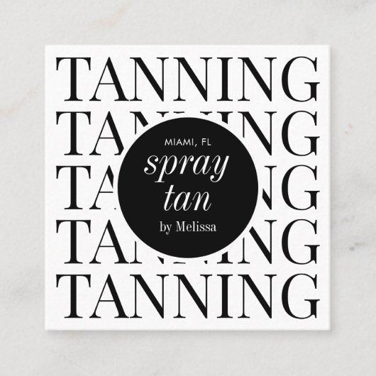 Minimalistisch Modern Spray Tanning Salon Care Kaa Vierkante Visitekaartje (Voorkant)