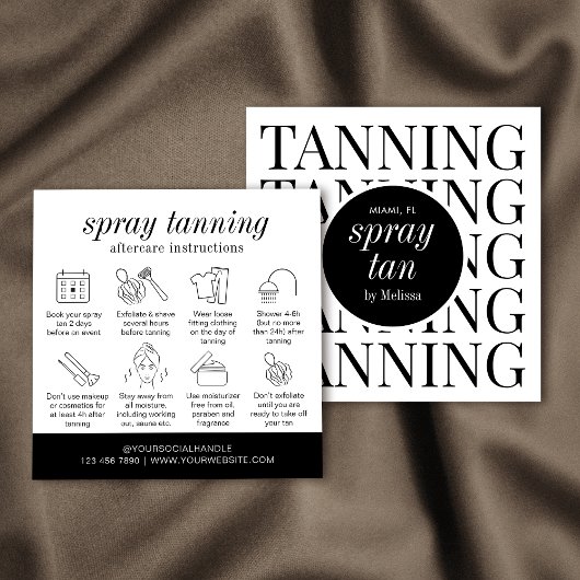 Minimalistisch Modern Spray Tanning Salon Care Kaa Vierkante Visitekaartje