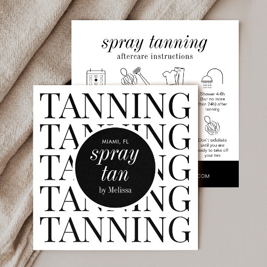 Minimalistisch Modern Spray Tanning Salon Care Kaa Vierkante Visitekaartje