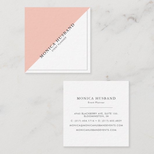 Minimalistisch Modern Square Visitekaartjes | Blus (Voorkant / Achterkant)