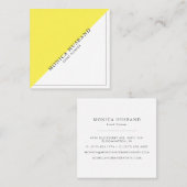 Minimalistisch Modern Square Visitekaartjes | Geel (Voorkant / Achterkant)