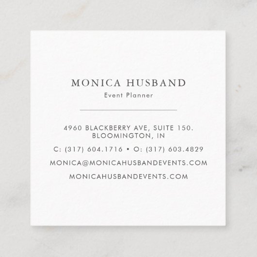 Minimalistisch Modern Square Visitekaartjes | Geel (Achterkant)