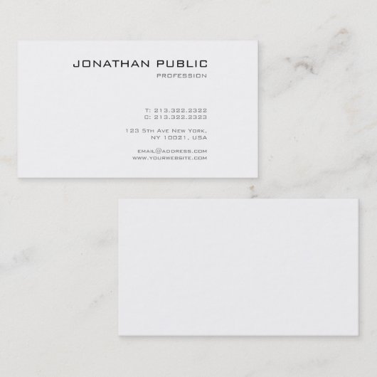 Minimalistisch, modern, stijlvol design met classy visitekaartje (Voorkant / Achterkant)