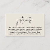 Minimalistisch Modern Stijlvol Eenvoudig Gewoon Ee Informatiekaartje (Voorkant)