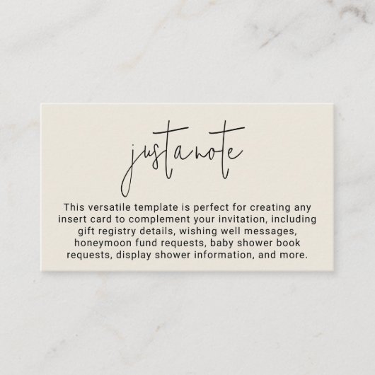 Minimalistisch Modern Stijlvol Eenvoudig Gewoon Ee Informatiekaartje (Voorkant)