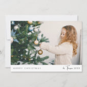 Minimalistisch Modern Stijlvol Script Familie Kers Feestdagenkaart (Voorkant)