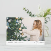 Minimalistisch Modern Stijlvol Script Familie Kers Feestdagenkaart (Staand voorkant)