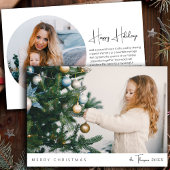 Minimalistisch Modern Stijlvol Script Familie Kers Feestdagenkaart