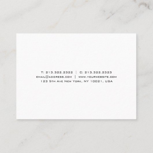 Minimalistisch Modern Stijlvol Slank Graceful Plai Visitekaartje (Achterkant)