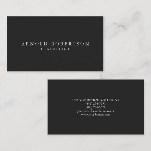 Minimalistisch modern stijlvol, stijlvol, grijs visitekaartje (Voorkant / Achterkant)