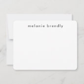 Minimalistisch modern, stijlvol zwart wit notitiekaartje (Voorkant)