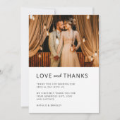 Minimalistisch Modern | Stijlvolle simpele bruilof Bedankkaart (Voorkant)