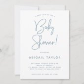 Minimalistisch modern stoffig blauw Baby shower Kaart (Voorkant)