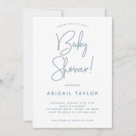 Minimalistisch modern stoffig blauw Baby shower Kaart