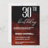 Minimalistisch modern strak 30e verjaardagsfeestje kaart (Voorkant)