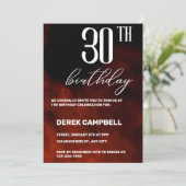 Minimalistisch modern strak 30e verjaardagsfeestje kaart (Staand voorkant)