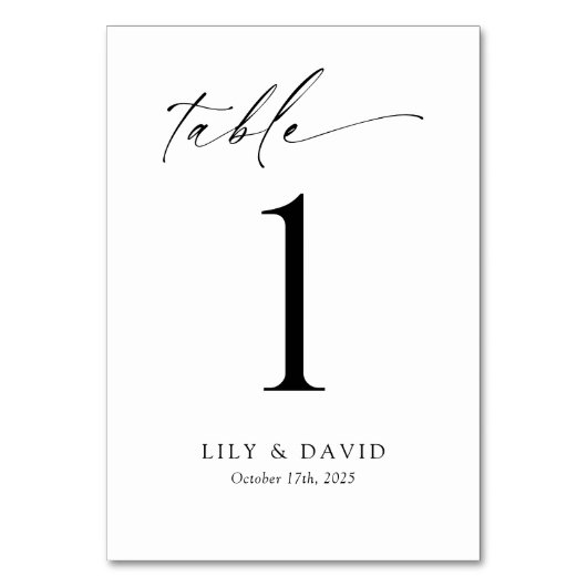 Minimalistisch modern tafelnummer (Voorkant)