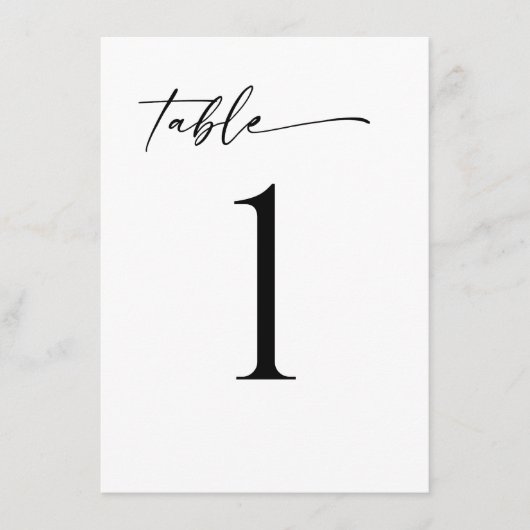 Minimalistisch Modern Tafelnummer (Voorkant)