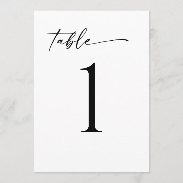 Minimalistisch Modern Tafelnummer (Voorkant)