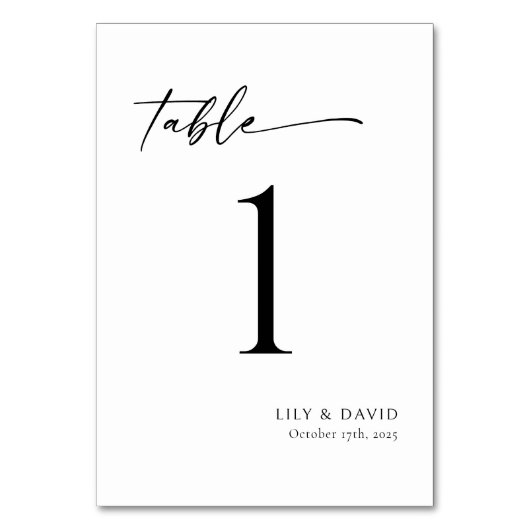 Minimalistisch modern tafelnummer (Voorkant)