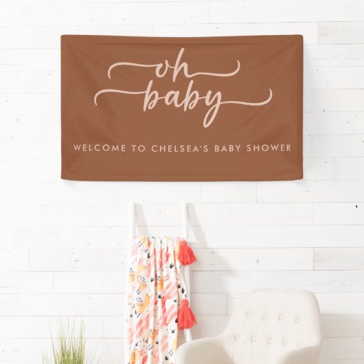 Minimalistisch modern terracotta & beige Baby show Spandoek (Insitu)