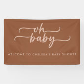 Minimalistisch modern terracotta & beige Baby show Spandoek (Horizontaal)