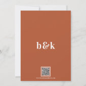 Minimalistisch Modern Terracotta Wedding | QR-code Kaart (Achterkant)