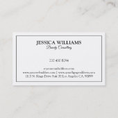 Minimalistisch Modern Tin grey Border On White Visitekaartje (Achterkant)