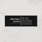 Minimalistisch modern Titanium Elegant Black Mini Visitekaartje (Achterkant)