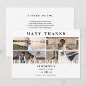 Minimalistisch Modern Trendy Collage Wedding 4 Fot Bedankkaart (Voorkant / Achterkant)