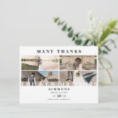 Minimalistisch Modern Trendy Collage Wedding 4 Fot Bedankkaart (Staand voorkant)