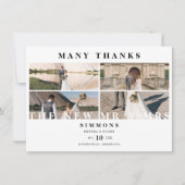 Minimalistisch Modern Trendy Collage Wedding 4 Fot Bedankkaart (Voorkant)