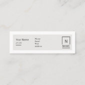 Minimalistisch Modern Trendy Mono Mini Visitekaart Mini Visitekaartje (Achterkant)