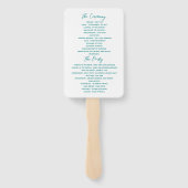 Minimalistisch modern trouwprogramma handwaaier (Achterkant)