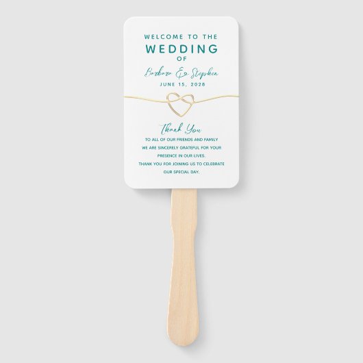 Minimalistisch modern trouwprogramma handwaaier (Voorkant)