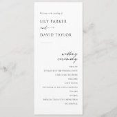 Minimalistisch modern trouwprogramma programmakaart (Voorkant)