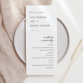 Minimalistisch modern trouwprogramma programmakaart