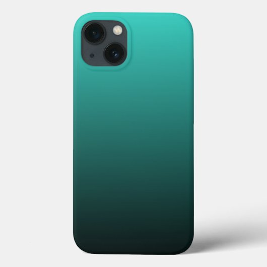 Minimalistisch Modern Turquoise Black Ombre Case-Mate iPhone Case (Achterkant)