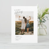 Minimalistisch Modern Twee foto Happy Holiday Kaar Kaart (Staand voorkant)