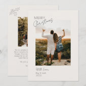 Minimalistisch Modern Twee Foto Merry Christmas Ka Kaart (Voorkant / Achterkant)