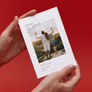 Minimalistisch Modern Twee Foto Merry Christmas Ka Kaart