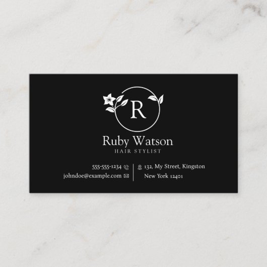 Minimalistisch Modern Twee Initialen Haarstylist Z Visitekaartje (Voorkant)