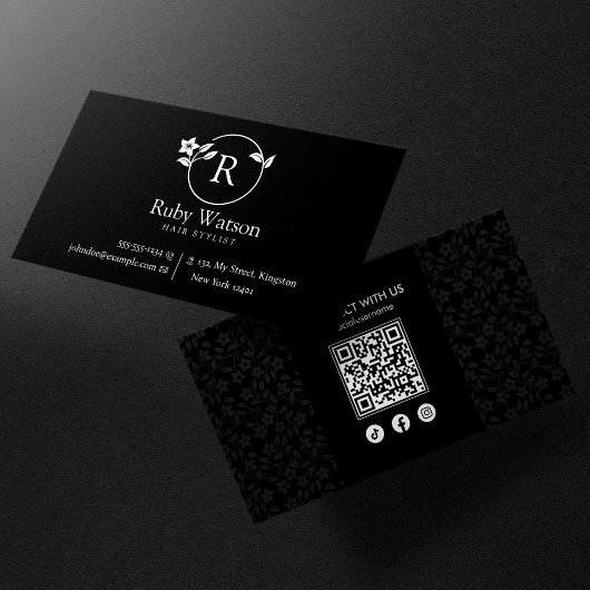 Minimalistisch Modern Twee Initialen Haarstylist Z Visitekaartje