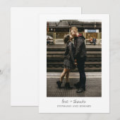 Minimalistisch Modern Typografie Foto Love Bedankkaart (Voorkant / Achterkant)