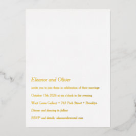 Minimalistisch Modern Typografie Foto QR Wedding G Folie Uitnodiging