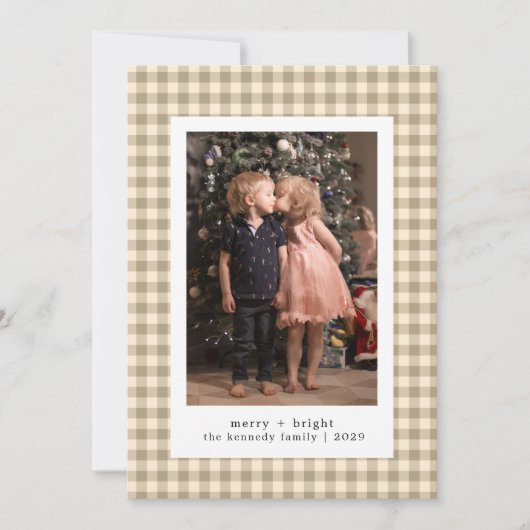 Minimalistisch Modern Typografie Merry Kerstfoto Feestdagenkaart (Voorkant)