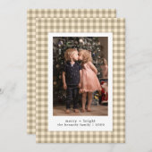 Minimalistisch Modern Typografie Merry Kerstfoto Feestdagenkaart (Voorkant / Achterkant)