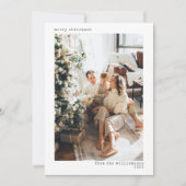 Minimalistisch Modern Typografie Merry Kerstfoto Feestdagenkaart (Voorkant)