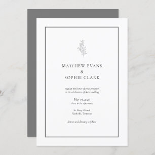 Minimalistisch Modern Typography Wedding Kaart