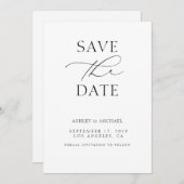 Minimalistisch Modern Typography Wedding Save The Date (Voorkant / Achterkant)